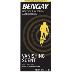 Bengay Menthol 2.5% Topical Analgesic Gel Vanishing Scent 2 oz, Pack of 2