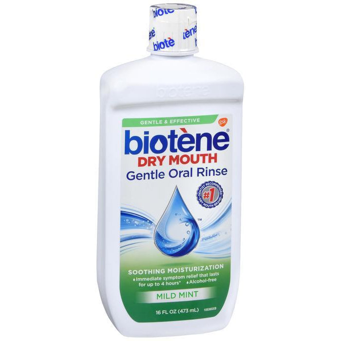 Biotene Mild Mint Moisturizing Gentle Oral Rinse, Alcohol-Free, for Dry Mouth - 16 Oz
