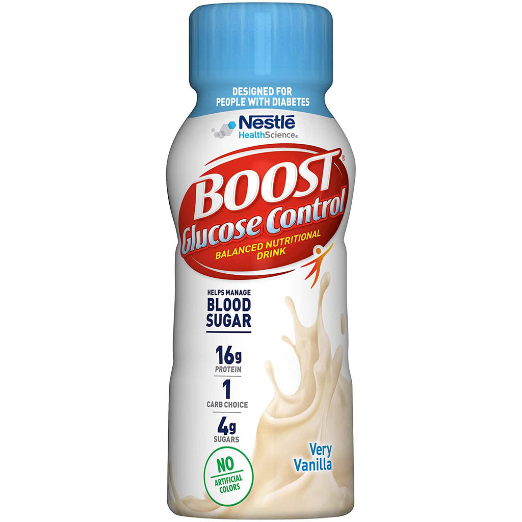 BOOST Glucose Control Nutritional Drink, Very Vanilla, 8 Ounce Bottle (Pack of 24)