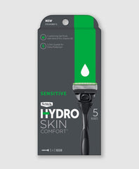 Schick Hydro Skin Comfort Sensitive Razor w 5 Blades, 5 Skin Guards & 5 Cushioning Gel Pools Refills. 