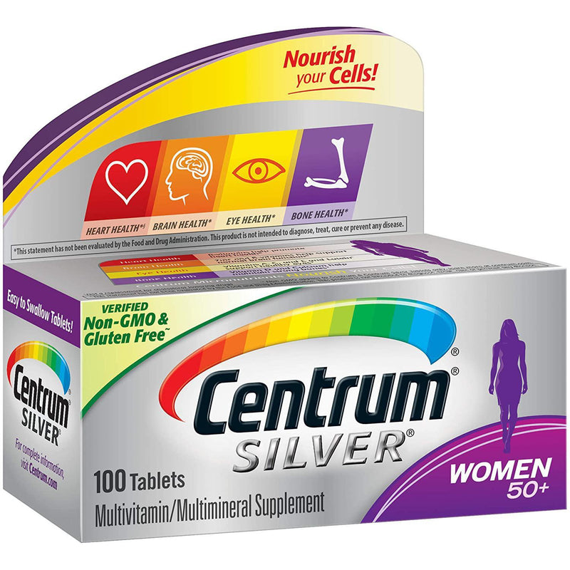 Centrum Silver Multivitamin for Women 50+, Multivitamin/Multimineral Supplement, 100 tablets