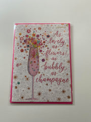 PAPYRUS Birthday Card, Champagne & Flowers