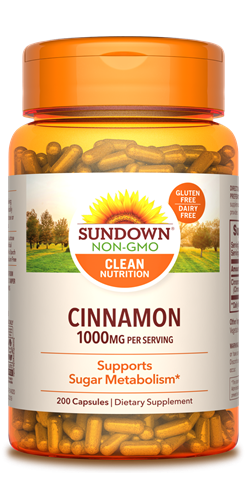 Sundown Cinnamon Capsules, 1000mg, 200 Count