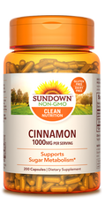Sundown Cinnamon Capsules, 1000mg, 200 Count