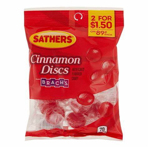 Sathers, Cinnamon Discs, 3.6 Oz., 1 Bag