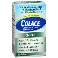 Colace 2-in-1 Stool Softener & Stimulant Laxative Tablets - 30 Count