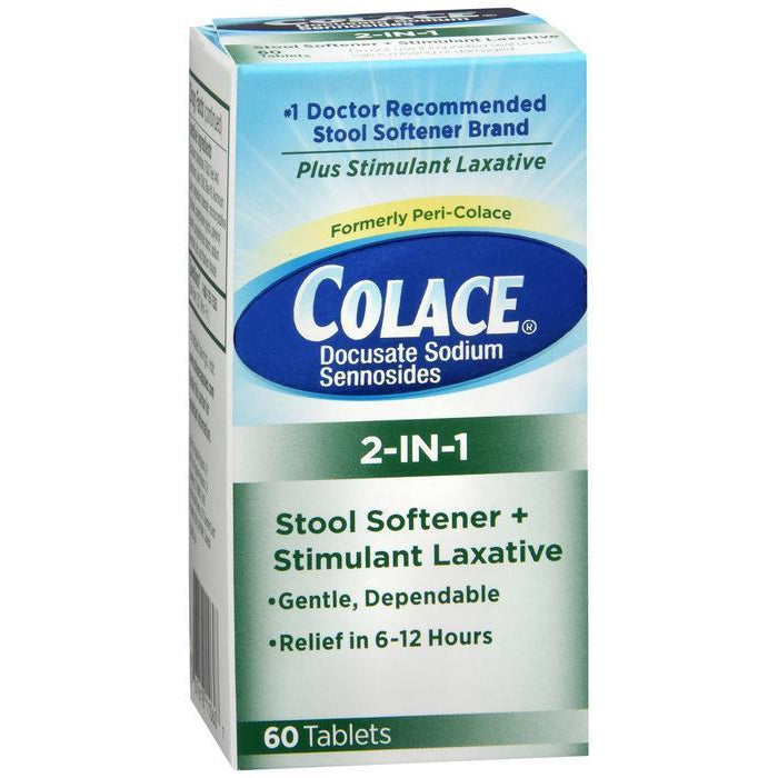 Colace 2-in-1 Stool Softener & Stimulant Laxative Tablets - 60 Count