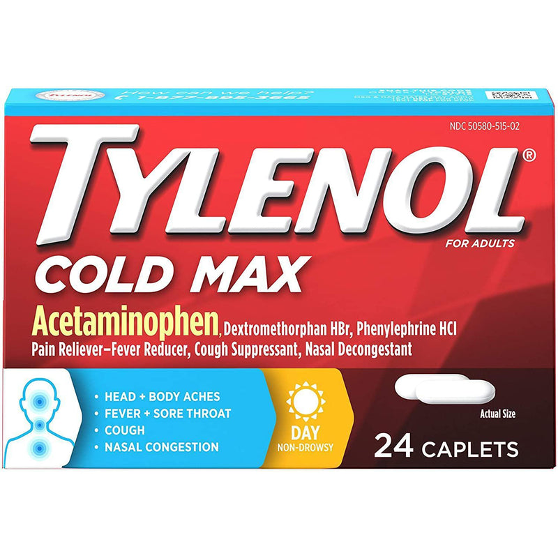 Tylenol Cold Max Multi-Symptom Relief Caplets, 24 Count