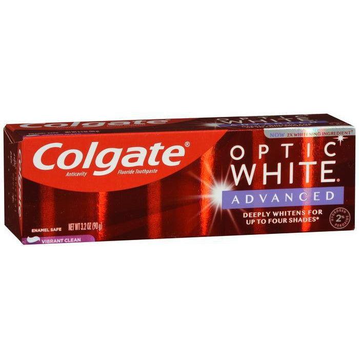 Colgate Optic White Advanced Teeth Whitening Toothpaste, Vibrant Clean - 3.2 Oz