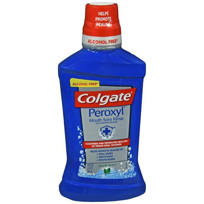 Colgate Peroxyl Antiseptic Mouth Sore Rinse, Mild Mint - 16.9 Oz