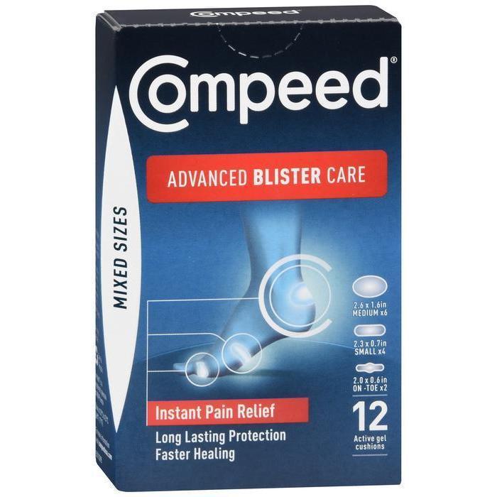Compeed Advanced Blister Care Cushions, Mixed Sizes, 12 Count, Pack of 3