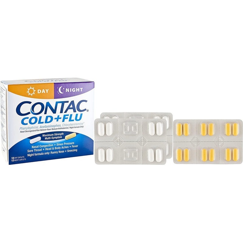 Contac Cold + Flu Max Strength Multi-Symptom Relief Day/Night Combo