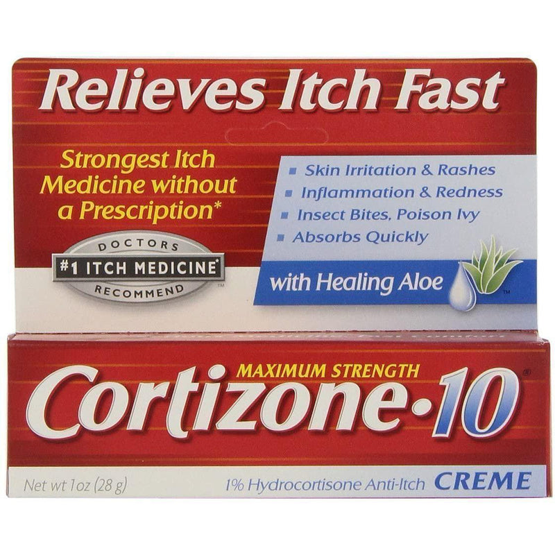 Cortizone 10 Maximum Strength Anti-Itch Cream with Aloe, 1 Oz *ABC#10274838*
