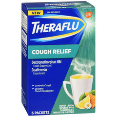 Theraflu Cough Relief Packets, 6 Packets in one Box (Honey Lemon Flavor)