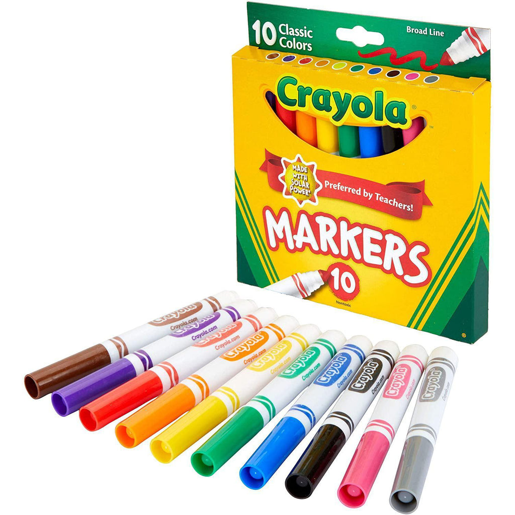 Crayola Broad Line Markers, Classic Colors, 10 Pack