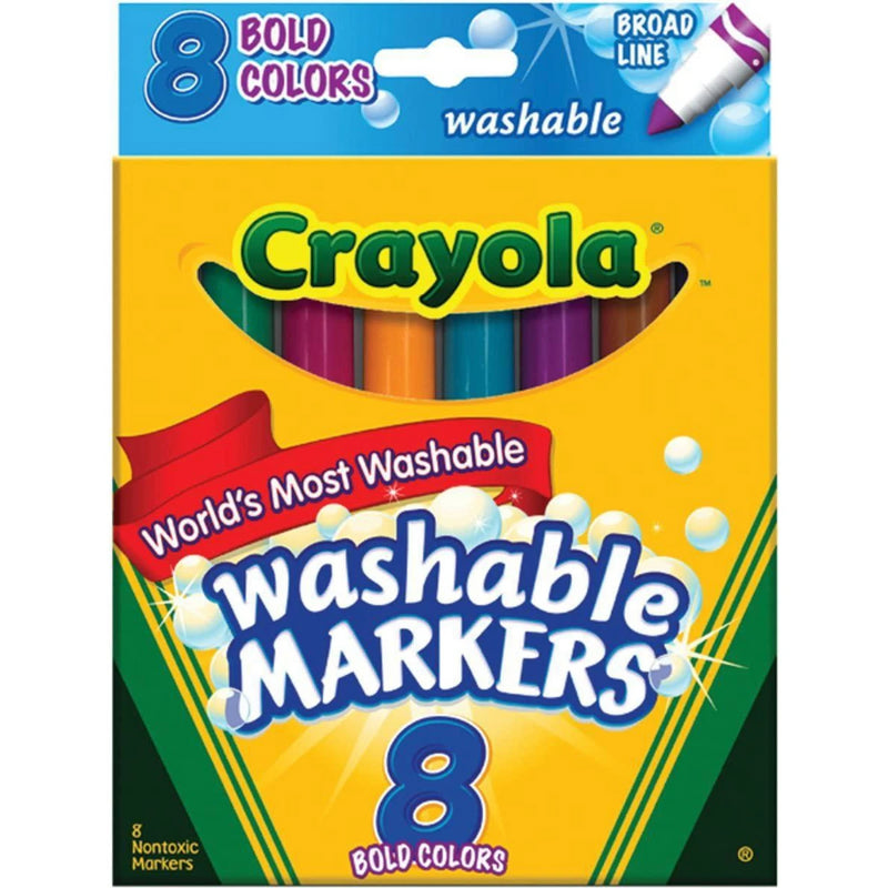 Crayola Bold Broad-Line Washable Markers, 8 Count