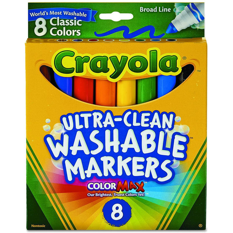 Crayola Broad Point Washable Markers, 8 Count