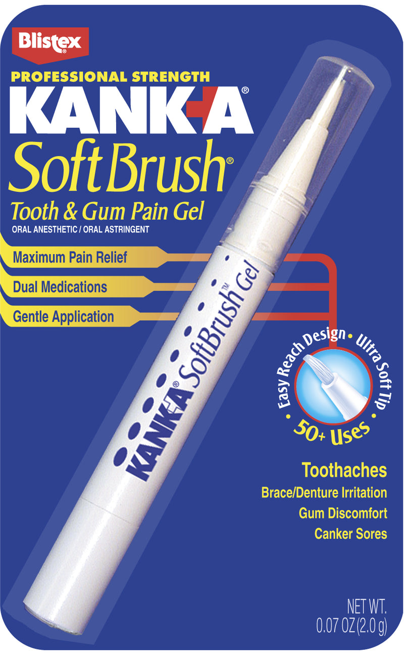 Blistex Maximum Strength Kankha Soft Brush Tooth & Gum Pain Gel 0.07 oz - Benzocaine & Zinc Chloride