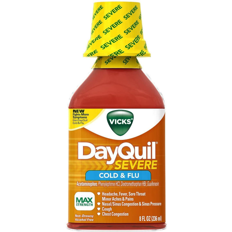 Vicks DayQuil Severe Cold & Flu Relief Liquid 8 Fl Oz( 236mL)