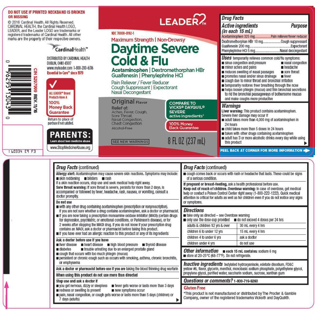 Leader Daytime Severe Cold & Flu 8fl oz (237 mL)