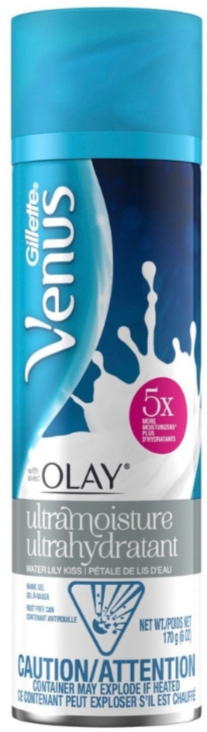 Gillette Venus with Olay UltraMoisture Water Lily Kiss Women's Shave Gel, 6 oz (4 PACK)