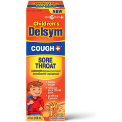 Delsym Children`s Liquid - Cough + Sore Throat, Honey Flavored, 4 fl oz.