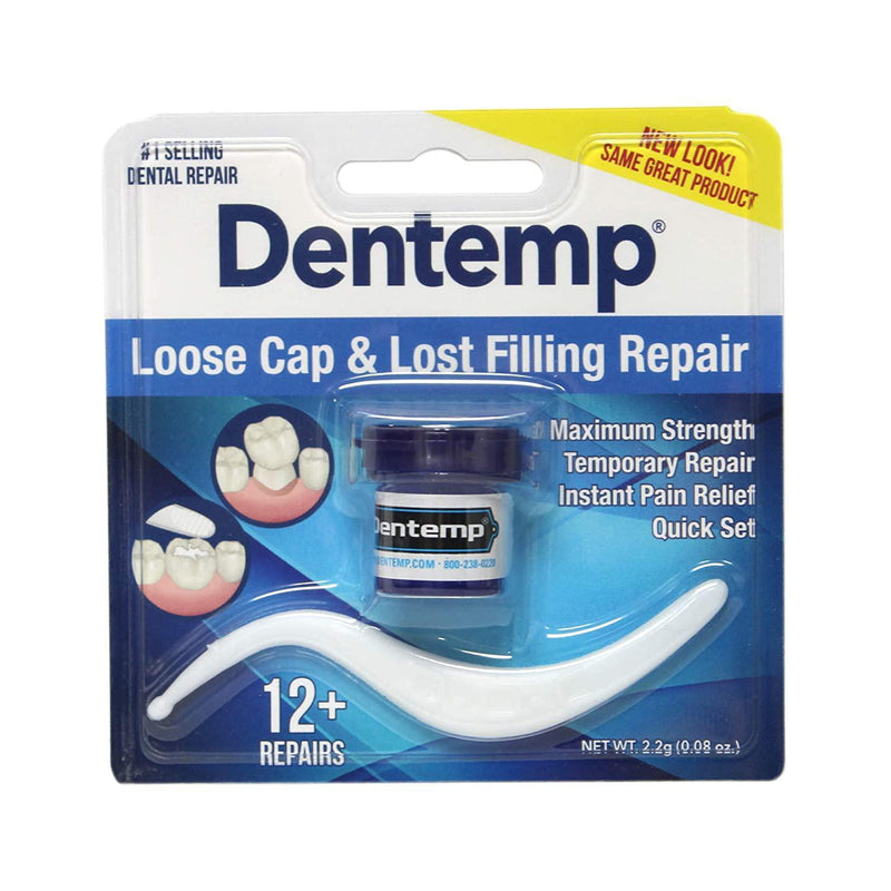 Dentemp Maximum Strength Lost Fillings and Loose Caps Repair, Instant Pain Relief, Dentist Used and Recommended, 12 uses, 0.07 Oz