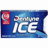 Dentyne Sugar Free Gum, Peppermint, 16 Pieces, 1 Pack