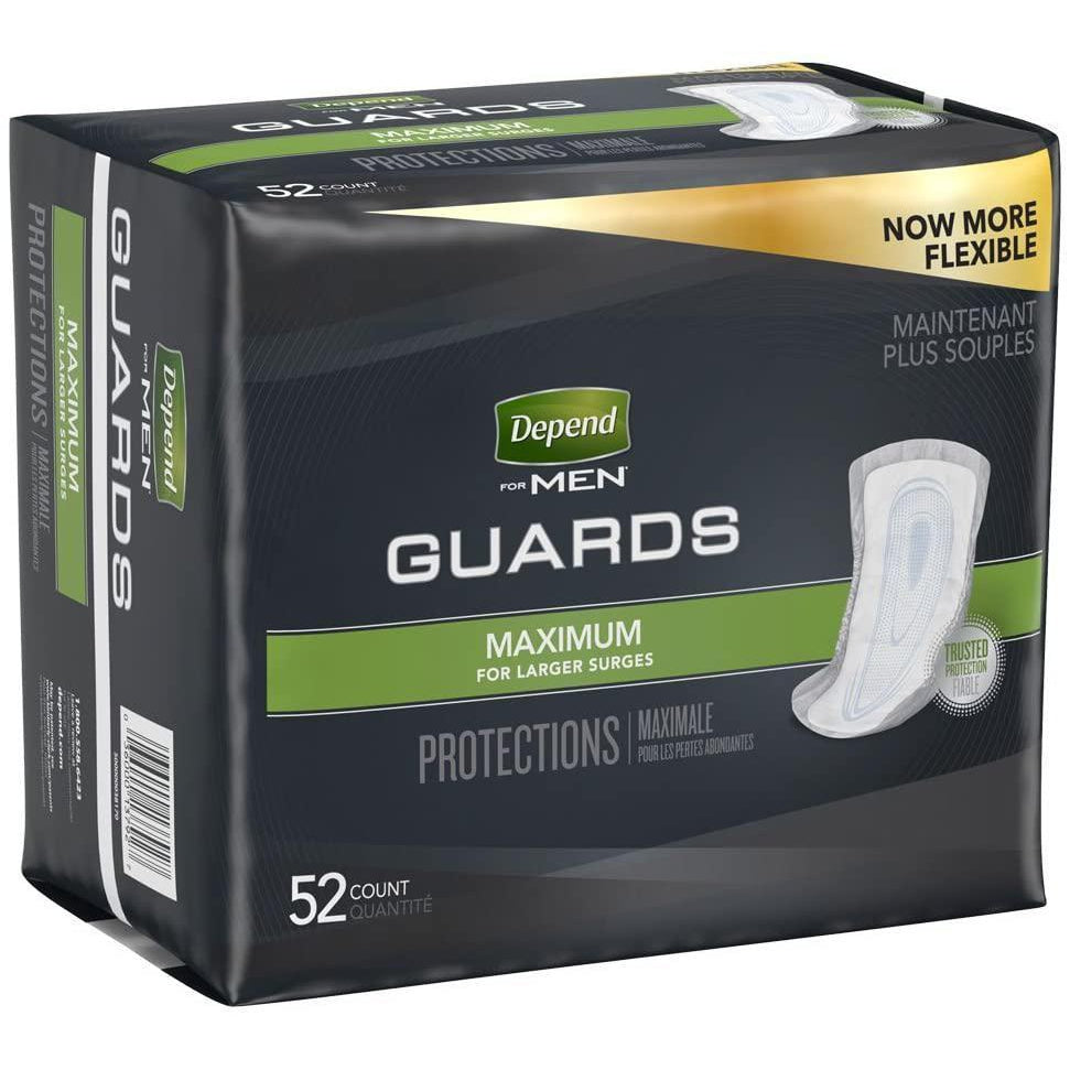 Depend Incontinence Guards for Men, Maximum Absorbency, 52 Count