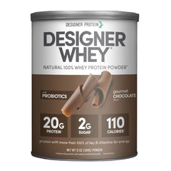 Designer Whey Protein Powder, Gourmet Chocolate, 12 Oz, Non Gmo, Made in the USA