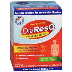 DiaResQ Adult's Rapid Recovery Diarrhea Relief, Vanilla Powder - 3 count