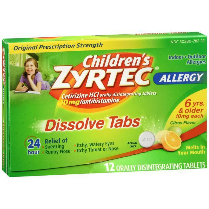 Zyrtec 24 Hour Allergy Dissolve Tablets, 12 Tablets