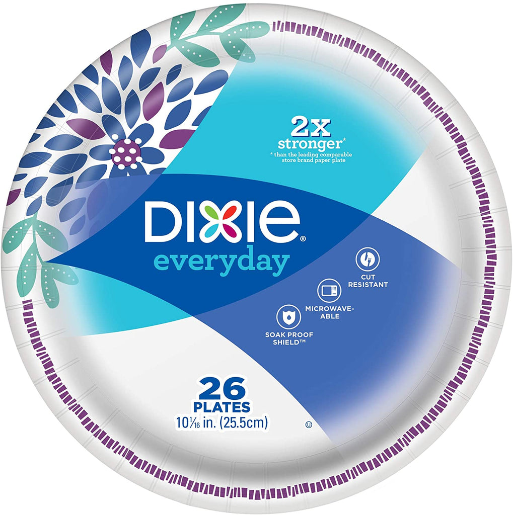 Dixie Everyday Paper Dinner Plates, 10 1/16", 26Ct