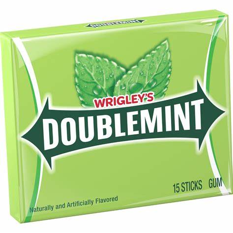 Wrigley's Doublemint Gum, 15 Sticks, 1 Pack