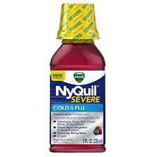 Vicks Nyquil Severe Cold & Flu Nighttime Relief Liquid, Berry, 8 oz