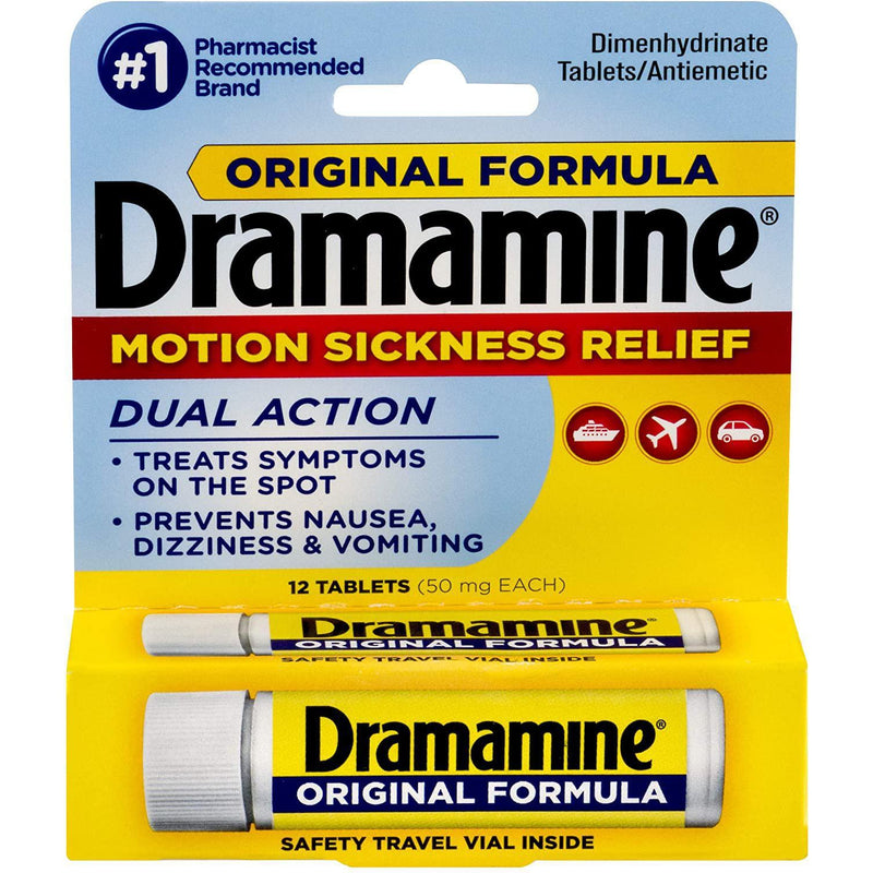 Dramamine Original Formula Motion Sickness Relief, 12 Count
