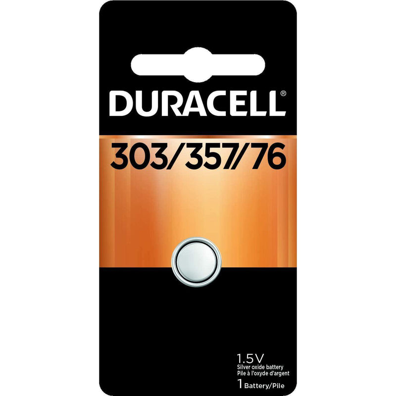 Duracell 303/357/76 1.5V Silver Oxide Button Battery, 1 Count