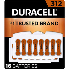 Duracell Hearing Aid Batteries Size 312, with EasyTab for Ease of Installation, 16 Count