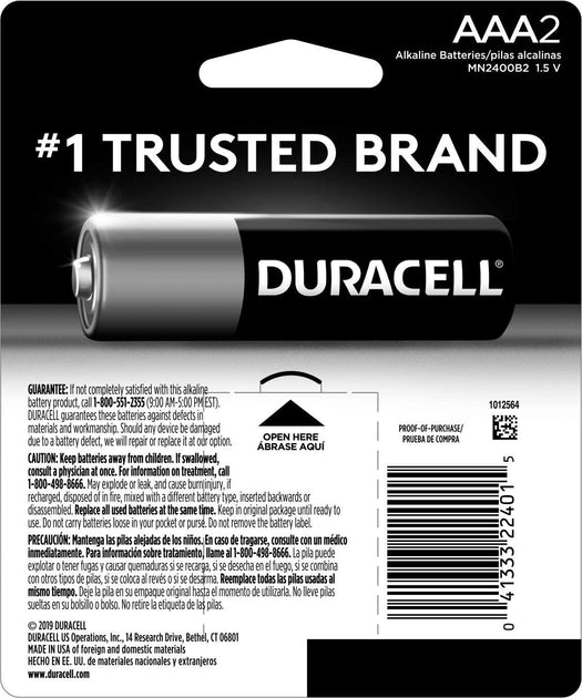 Duracell Coppertop AAA Batteries, Alkaline, 2 Pack | Silver Rod Pharmacy