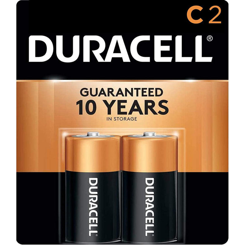 Duracell Coppertop C Batteries, Alkaline, 2 Pack