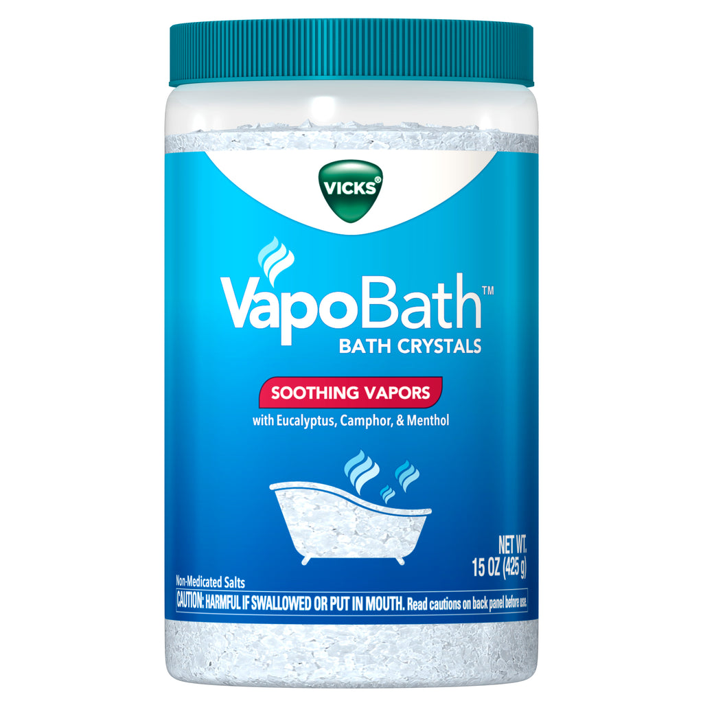 Vicks VapoBath Soothing Vapors Bath Crystals - Eucalyptus, Camphor, Menthol - 15 oz Bath Salts