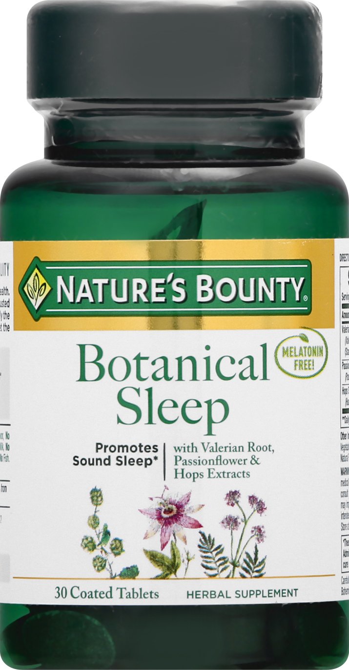 Nature's Bounty Botanical Sleep - Valerian Root, Passionflower, Hops - 30 coated capsules Supplement