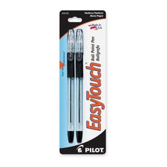 Pilot EasyTouch Ball Point Pens, Medium Point, Black, 2 count