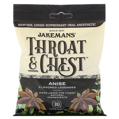 Jakemans Throat & Chest Anise Flavored Lozenges 30 Ct Bag