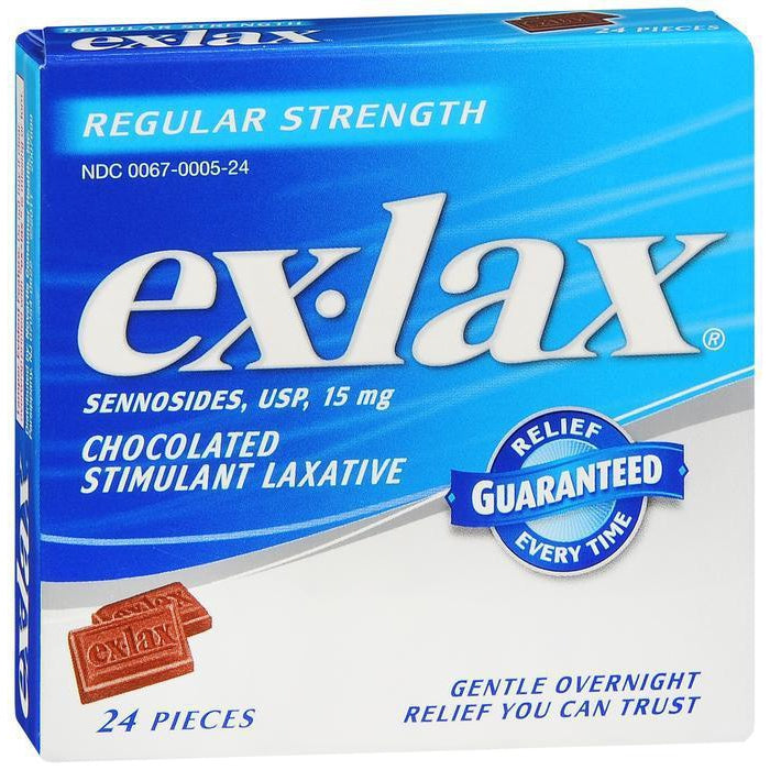 Ex-Lax Regular Strength Stimulant Laxative Chocolated Pieces - 24 count
