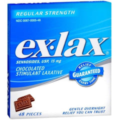 Ex-Lax Regular Strength Stimulant Laxative Chocolated Pieces - 48 count