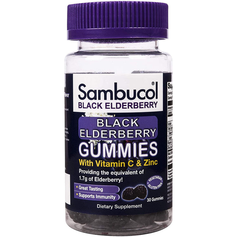 Sambucol Black Elderberry Gummies, 30 Gummies in one Bottle