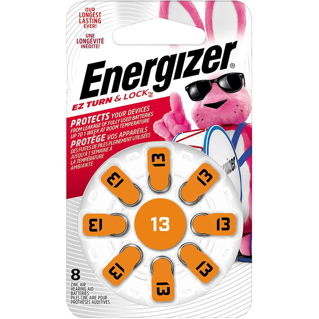 Energizer Hearing Aid Batteries Size 13, EZ Turn & Lock, 8 Pack
