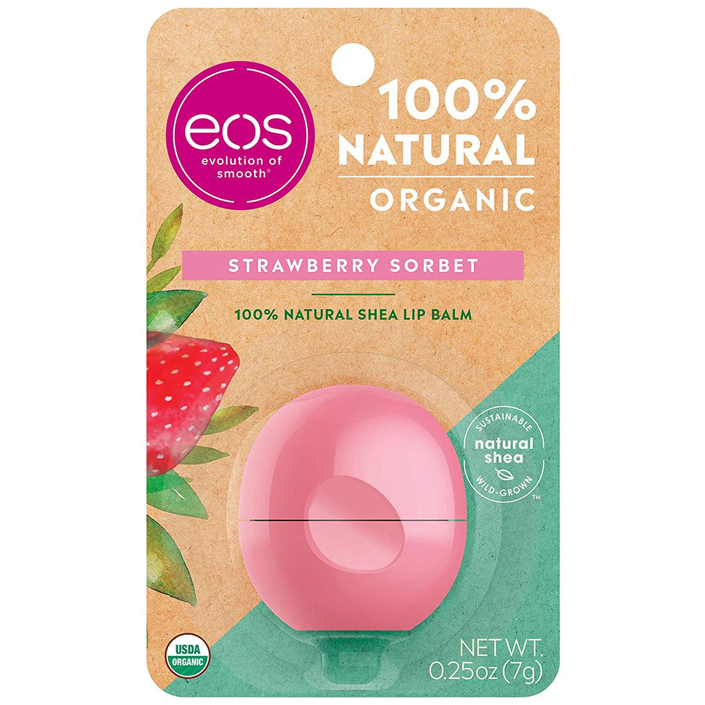 eos Smooth Lip Balm Sphere, Strawberry Sorbet 0.25 oz