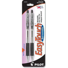Pilot EasyTouch Retractable Ball Point Pens, Fine Point, Black, 2 count